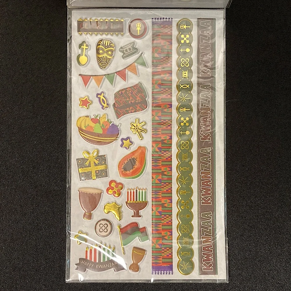 ⭐️ Recollections Kwanzaa 69 Scrapbooking Stickers Pack
